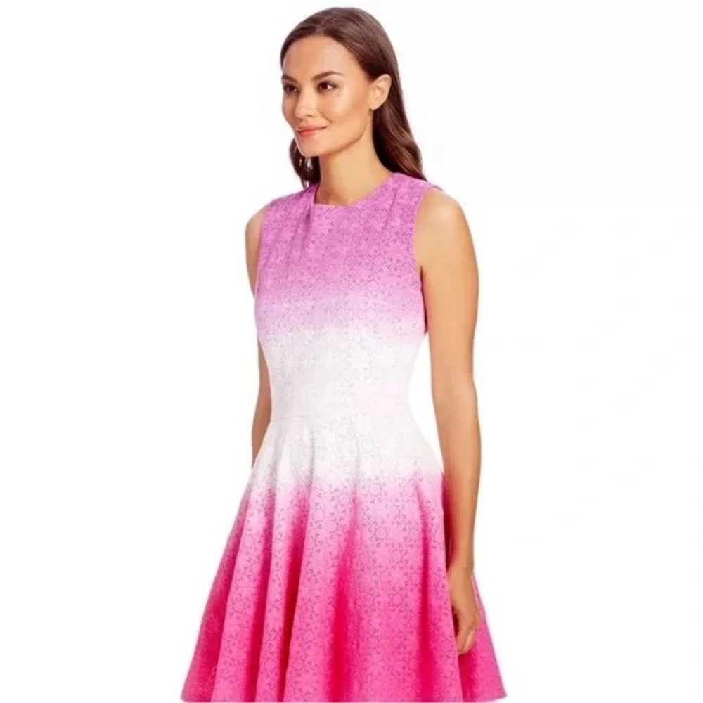 Diane Von Furstenberg dress‎ eyelet flare Jeannie Ombre feminine romantic cotton